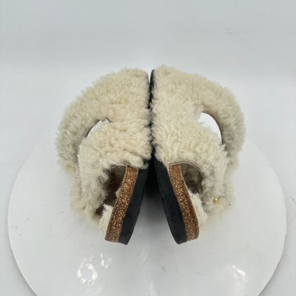 Birkenstock Arizona Women Size 8 Brown Leather Fur Slide Buckle Comfort Sandal - Picture 7 of 11